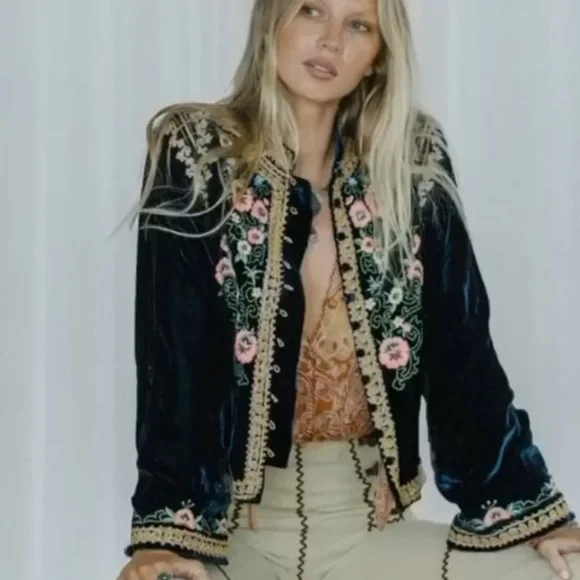 Chasing Unicorns Dark Horse Silk Velvet Jacket - NWT - XL - Picture 5 of 14